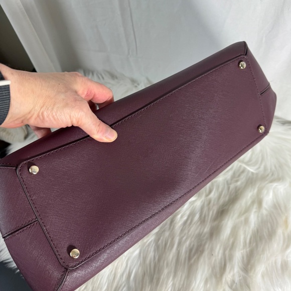 Kate Spade Cove Street Ariel 100% Cow Leather Mahogany Plum Tote *SEE NOTES* - Picture 6 of 12